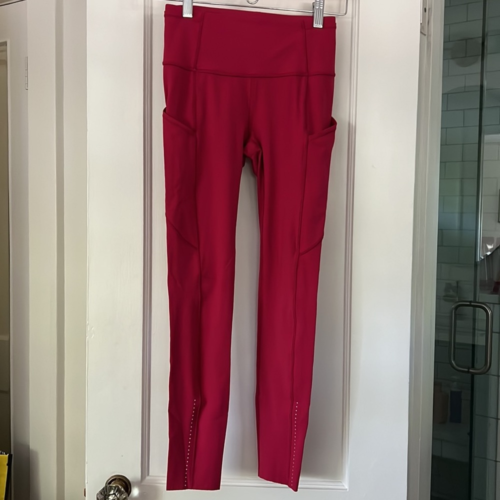 Hot Pink/ raspberry Lululemon Running Tights, size 4